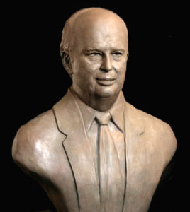 Henry Taub Bronze Portrait Bust by Paula Slater Sculpture for ADP