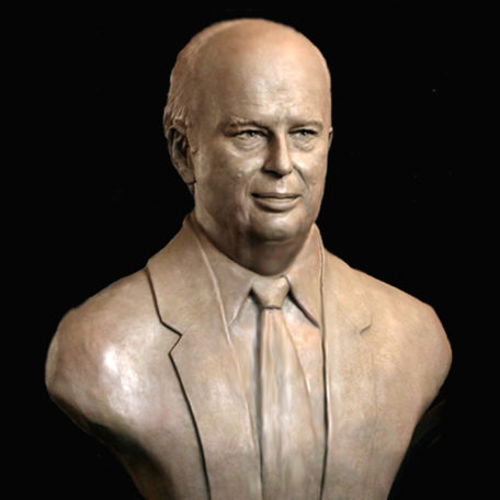 Henry Taub Bronze Portrait Bust by Paula Slater Sculpture for ADP Corporate Headquarters