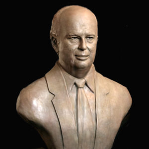Henry Taub Bronze Portrait Bust by Paula Slater Sculptor