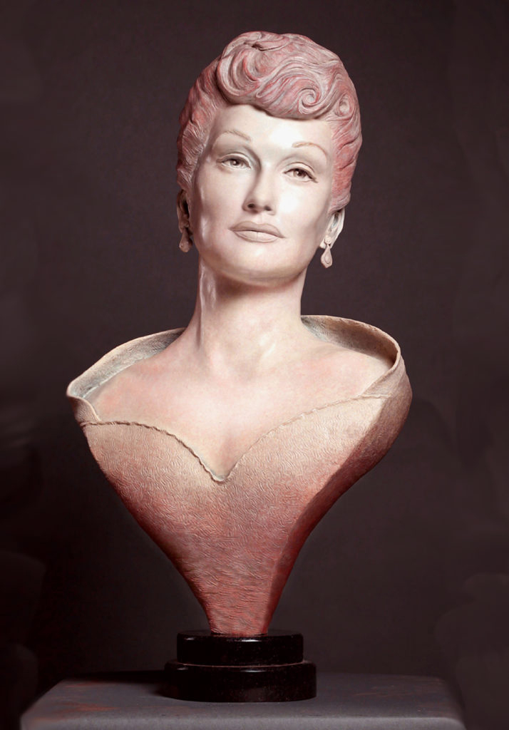 Lucy Bronze Bust, Lucille, Portrait Sculpture, Paula Slater Sculpture