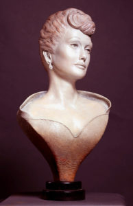 Lucy, The Glamorous Model, Life Size Bronze Bust by Paula Slater