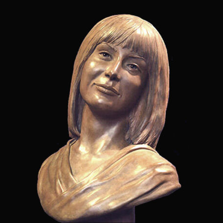 Neda Agha-Soltan Bronze portrait Bust by paula slater sculpture, 2009 Iranian Protests, shot in the heart, Angel of Freedom