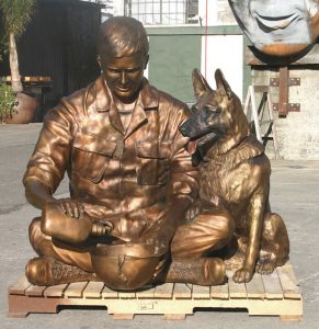 Custom Military Bronze Statue by Paula Slater