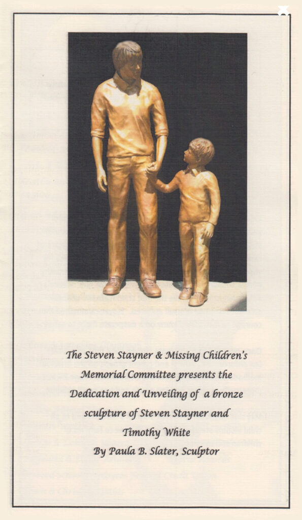 Steven Stayner and Missing Childrens' Memorial Program, Paula Slater Sculpture, Apple Park, Merced