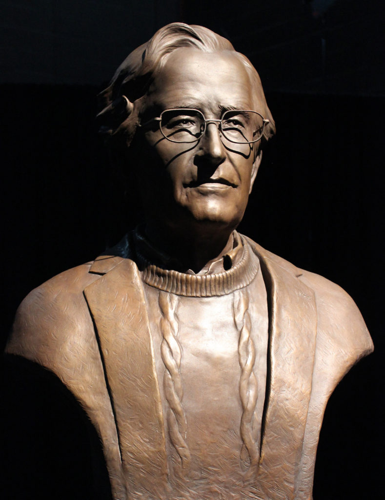 Bronze Bust of Noam Chomsky by Paula Slater Sculpture