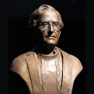 Life Size Bronze Portrait Bust of Noam Chomsky by Paula Slater