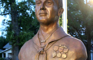 Bronze Bust of William Charette Medal of Honor Recipient by Paula Slater