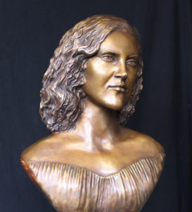Bronze Portrait Bust by Paula Slater of Sarah Yarmond