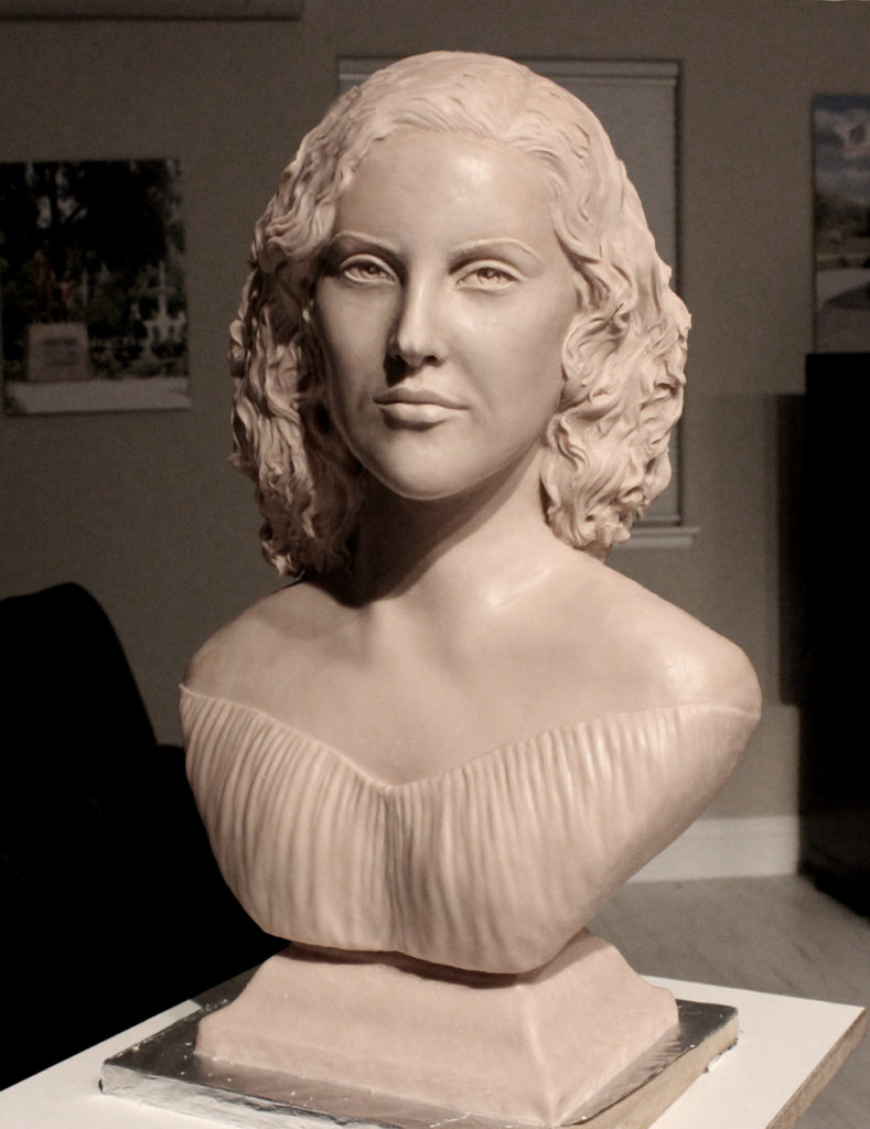 Life Size Portrait Bust by Paula Slater Sculpture