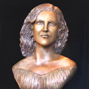 Bronze Portrait Bust of Sarah Yarmand sculpted by Paula Slater