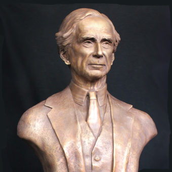 Life Size Bronze Portrait Bust of Bertrand Russell by Paula Slater