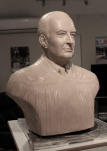 Clay Bust for Bronze by Paula Slater of Judge Leroy Contie