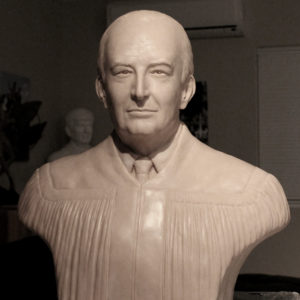 Judge Leroy Contie portrait bust by Paula Slater