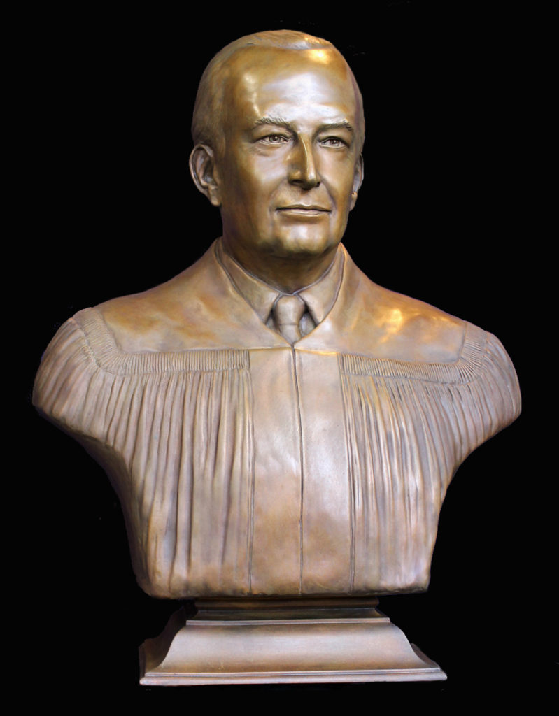 Bronze Portrait Bust of Judge Leroy Contie by Paula Slater Sculpture for Canton, Ohio