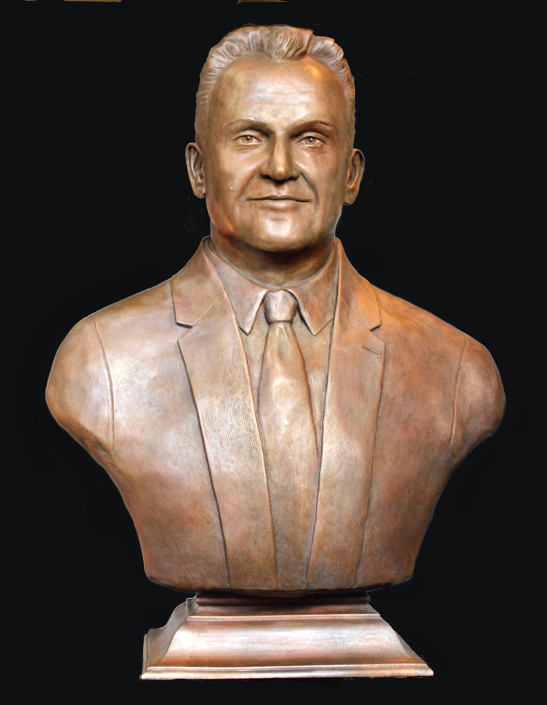 Life Size Bronze Bust of Mayor Stanley Cmich by Paula Slater
