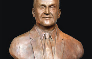 Bronze Bust of Mayor Stanley Cmich by Paula Slater for Canton, Ohio
