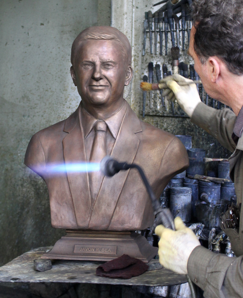 Bronze Bust Patina, Paula Slater Sculpture