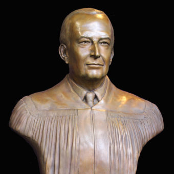 Judge Leroy Contie Bronze Bust, Paula Slater, Portrait Sculpture, Canton, Ohio