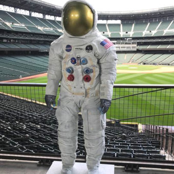 Apollo at the Park, Armstrong Spacesuit, Paula Slater Sculpture, Major League Baseball Parks, MBL Roto-cast Resin, Smithsonian National Air and Space Museum
