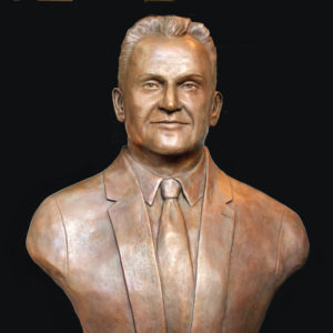 Mayor Stanley Cmich Bronze Portrait Bust, Paula Slater Sculptor, Canton, Ohio