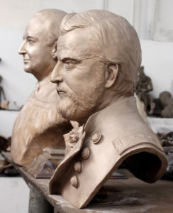 Bronze Portrait Bust of General Grant and Judge Leroy Contie by Paula Slater