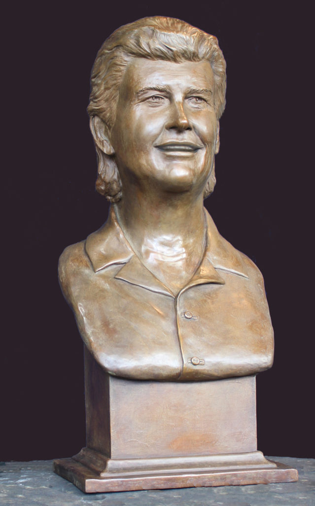 Life size bronze portrait bust of George Draper by Paula Slater