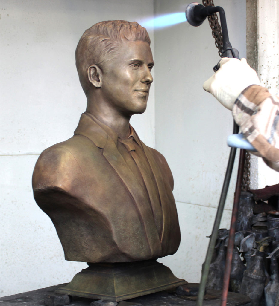 Bronze Patina of Jozif Ghandi sculpted by Paula Slater