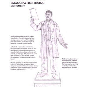 Emancipation Rising Monument Design Sketch, Archer Alexander Portrait Statue by Paula Slater