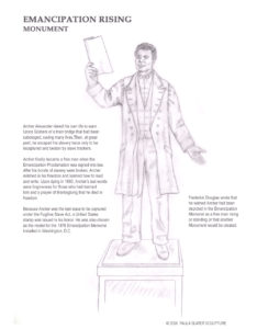 Emancipation Rising Monument Design Sketch, Archer Alexander Statue by Paula Slater