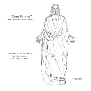 Come Unto Me Risen Christ Design Sketch by Paula Slater