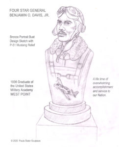 General Benjamin O. David, Jr. Portrait Bust Design Sketch