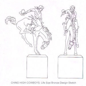 Bucking Bronco Design Sketch for Bronze