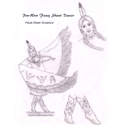 Design Sketch for a Native American PowWow Fancy Shawl Dancer