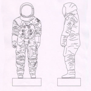 Neil Armstrong Spacesuit Design,15 Life Size Replicas Design Sketch by Paula Slater
