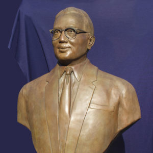 Bronze Portrait Bust of United Nations past Secretary General U-Thant by Paula Slater Sculpture