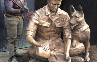 Not Forgotten Fountain, My Faithful Warrior, Bronze Monument, Paula Slater Sculpture, Vietnam National War Museum