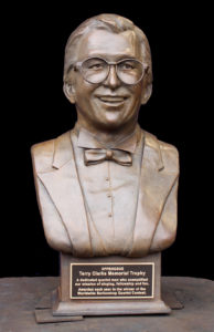 Terry Clarke Memorial Bronze Bust, Portrait Bust by Paula Slater Sculpture, Worldwide Barbershop Quartet Trophy