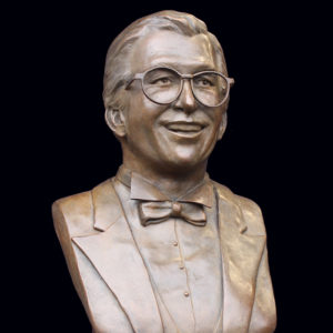 Terry Clarke Memorial Bronze Bust, Portrait Bust by Paula Slater Sculpture, Worldwide Barbershop Quartet Trophy