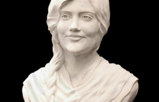 Mahsa Amini 'Angel of Liberty', IAWF Conference, Portrait Bust Sculpture, Plaster Cast, Bronze Bust, Iranian Protests, Paula Slater Sculpture