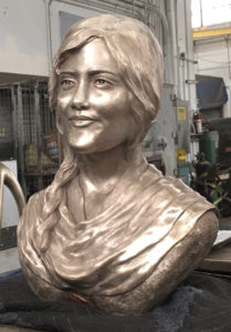 Mahsa Zhina Amini 'Angel of Liberty' Bronze Bust Before Patin,a Paula B. Slater Sculptor , Iranian Protests, #MahsaAmini, #IranianProtests, #AngelofLiberty#