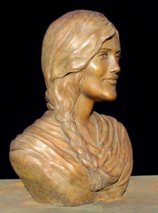 Mahsa Zhina Amini Bronze Portrait Bust, Paula Slater Sculpture, Life size Bronze Portrait Bust, Iranian Protester