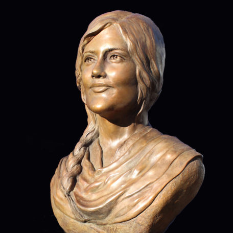 Mahsa Zhina Amini 'Angel of Liberty' Bronze Bust Sculpture, Paula Slater Sculpture, Iranian Protester, Life Size Bronze Portrait