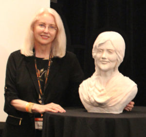 Art Sculpture of Mahsa Amini, Portrait Bust Statue of Mahsa Amini, 'Angel of Liberty', Paula Slater Sculpture