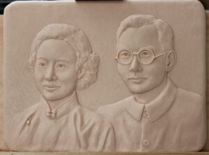 Wedding Relief clay for bronze sculpture by Paula Slater