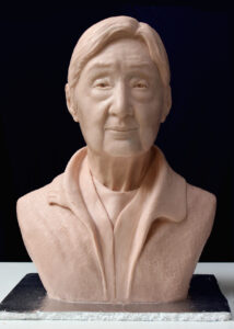 Qians Mother clay for bronze Portrait Bust, Paula Slater Sculpture, Life Size Portrait Bust
