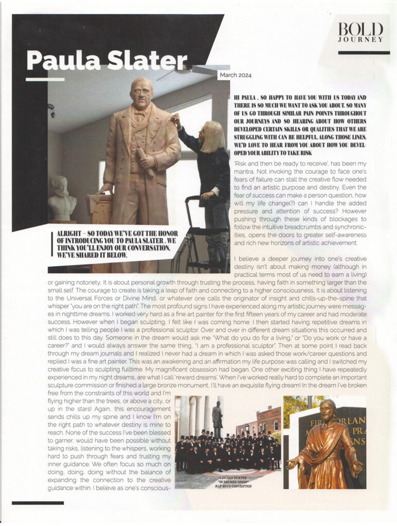 paula slater interview in Bold Journey Magazine