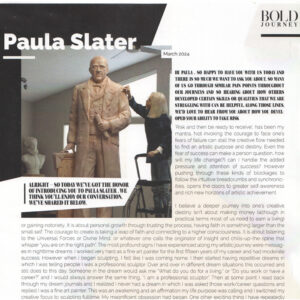 Interview of Paula Slater Sculptor in Bold Journey Magazine, Paula Slater Sculpture