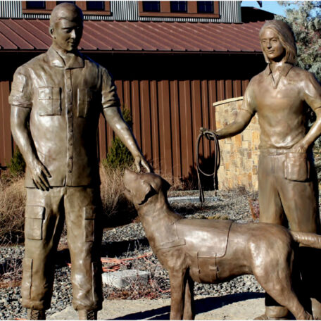 Liberty Dogs Bronze Monument, by Paula Slater, Reno, Nevada, Verterans, Dog Training Facililty