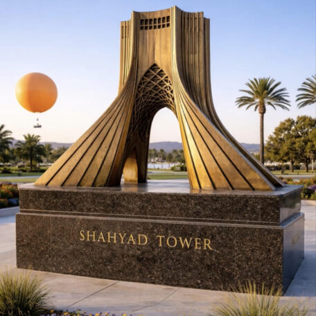 Shahyad Freedom Tower, Azadi Tower Bronze Monument, Paula Slater Sculpture, Great Park, Irvine, California, Iranian Protesters