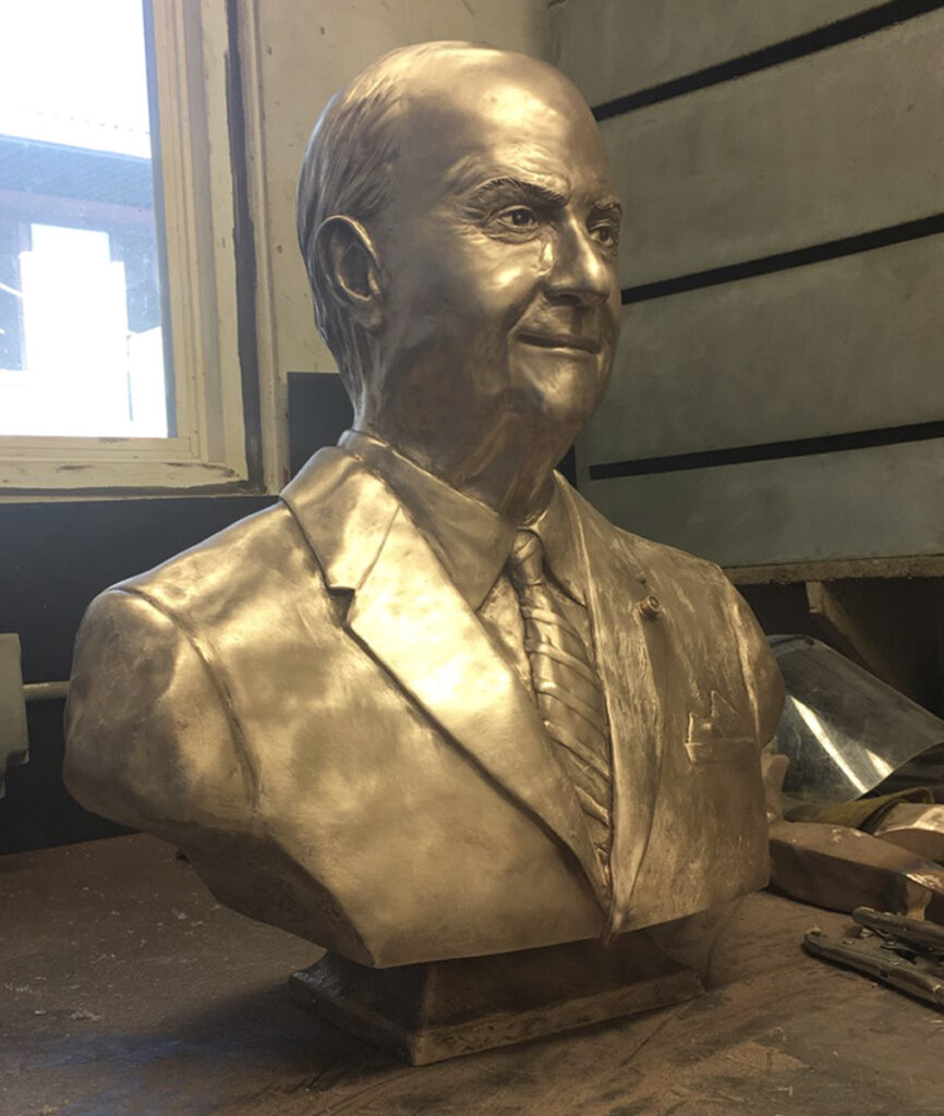 Bronze Bust Thomas Bailey Hagen, Paula Slater Sculpture, philanthropist, American Ancestors, Boston, MA
